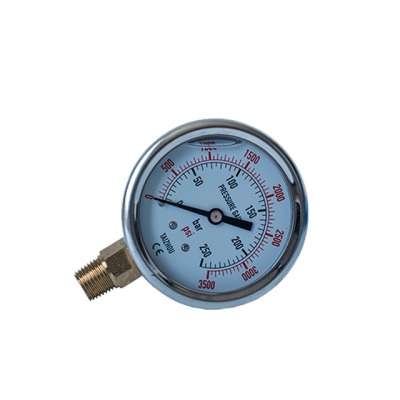 Hydraulic Silicone Oil Fuel Water Guide Gauging High Pressure Switch PSI Gauge, All Stainless Steel Diaphragm Pressure Gauge